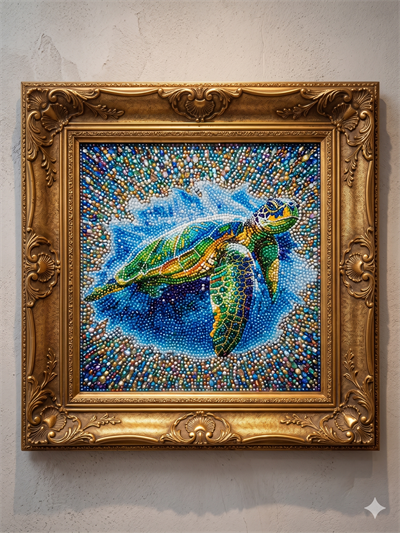 Boncuk İşleme Kiti  30 x 30 Deniz Kaplumbağası