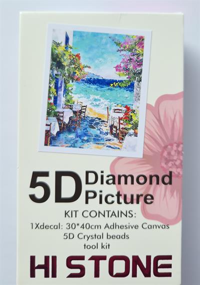 Boncuk İşleme Kiti  30 x 40 Deniz kenarındaki Sokak 