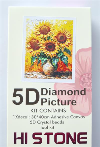 Boncuk İşleme Kiti 30 x 40 Dört Ayçiçeği