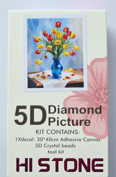 Boncuk İşleme Kiti  30 x 40 Masadaki Laleler 