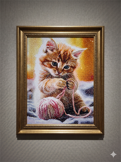 Boncuk İşleme Kiti  30 x40 Sevimli Kedi