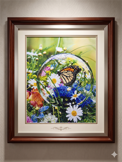Boncuk İşleme Kiti 50 x 40 Baloncuktaki Kelebek 