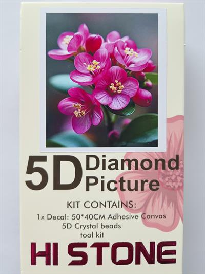 Boncuk İşleme Kiti 50 x 40 Pembe çiçek 