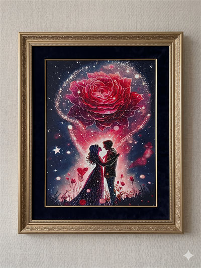 Boncuk İşleme Kiti 50 x 65 Çift ve Gül 