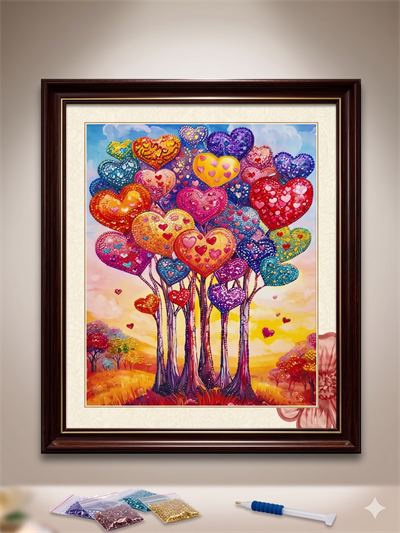 Boncuk İşleme Kiti 50 x 65 Kalp Ağacı
