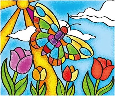CAM VİTRAY - GLASS PAINTING BOYAMA SETİ KELEBEK