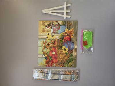 CARDBOARD BONCUK İŞLEME KİTİ - MEYVE SEPETİ 21 X 25 CM