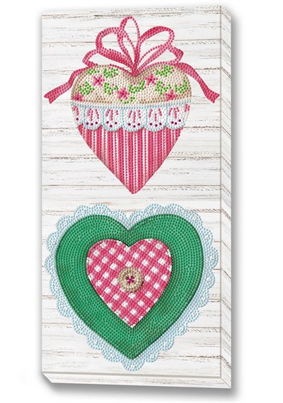 Diamond Dotz Elmas Mozaik Tablo Işıldayan Kalpler – 20 x 40 cm