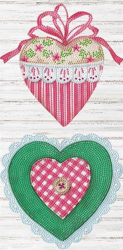 Diamond Dotz Elmas Mozaik Tablo Işıldayan Kalpler – 20 x 40 cm
