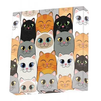 Diamond Dotz Elmas Mozaik Tablo Tatlı Kediler – 28 x 28 cm