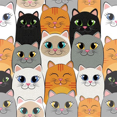 Diamond Dotz Elmas Mozaik Tablo Tatlı Kediler – 28 x 28 cm