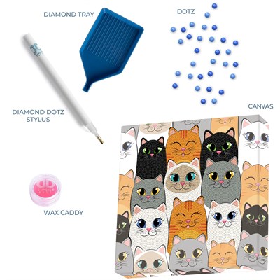Diamond Dotz Elmas Mozaik Tablo Tatlı Kediler – 28 x 28 cm
