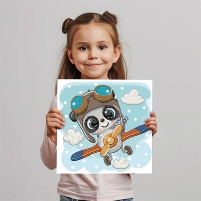 Diamond Dotz Elmas Mozaik Tablo Uçan Koala – 22 x 22 cm
