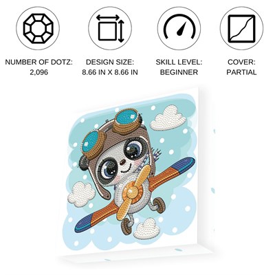 Diamond Dotz Elmas Mozaik Tablo Uçan Koala – 22 x 22 cm