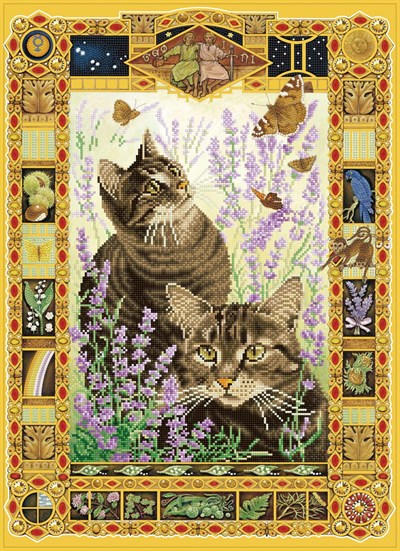 Elmas Mozaik Tablo İkizler: Christie ve Zelly – 52,1 x 72,1 cm