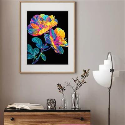 Diamond Dotz Neon Çiçek Grubu - 36x46 cm