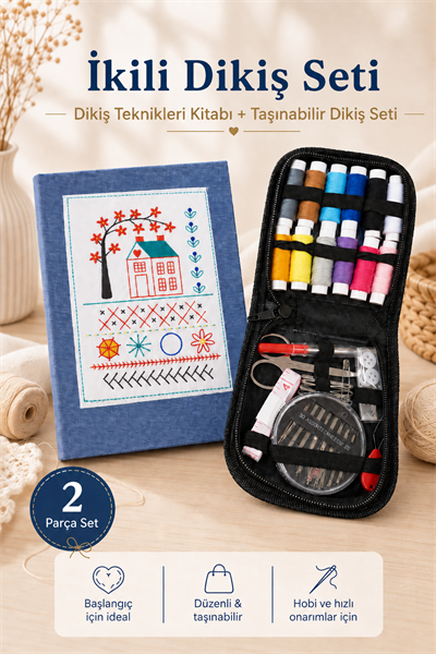 Dikiş Kitabı, Kumaş Kitap ve Çantalı Dikiş Seti