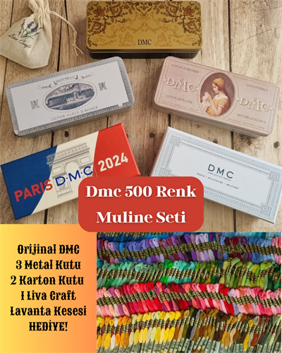 Dmc Muline 500 Renk İplik Seti - 5 Adet Dmc Kutu Hediyeli