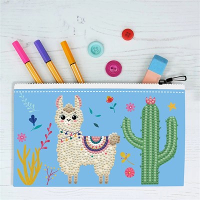 Elmas Mozaik Tablo 19.1-x-10.9cm Lama Desenli Cüzdan Boncuk Yapıştırma Kiti