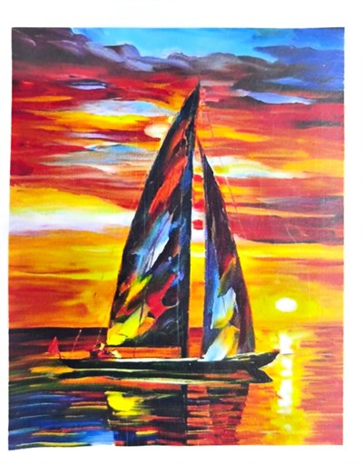 Elmas Mozaik Tablo, 30x40  Yelkenli Boncuk Yapıştırma Kiti  