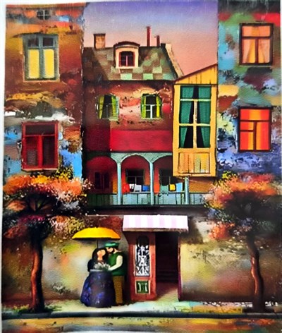 Elmas Mozaik Tablo, 50x40cm Apartmanlar Boncuk Yapıştırma Kiti 