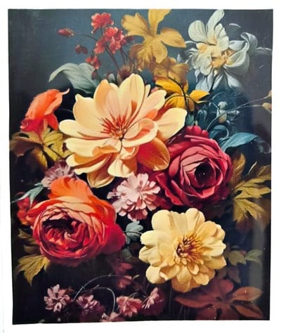 Elmas Mozaik Tablo, 50x40cm Karanlık Çiçekler Boncuk Yapıştırma Kiti 