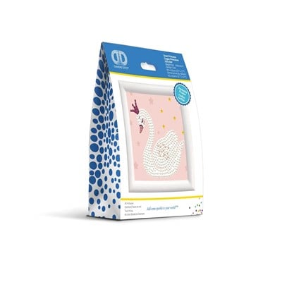 Elmas Mozaik Tablo 9.5 x 9.5cm Kuğu Boncuk Yapıştırma Kiti - Çerçeveli
