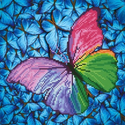 Elmas Mozaik Tablo Kelebek, Çerçeveli – 30.5 x 30.5 cm