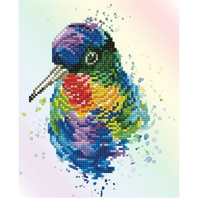 Elmas Mozaik Tablo Renkli Kuş – 22 x 27 cm