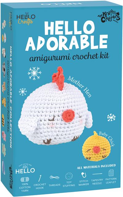 HELLO ADORABLE AMİGURUMİ KİTİ TAVUK-CİVCİV 8CM / 5.5 CM