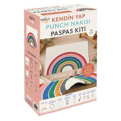 Hello Crafts Punch Paspas Kiti, Kendin Yap Punch Seti, Gökkuşağı Desen