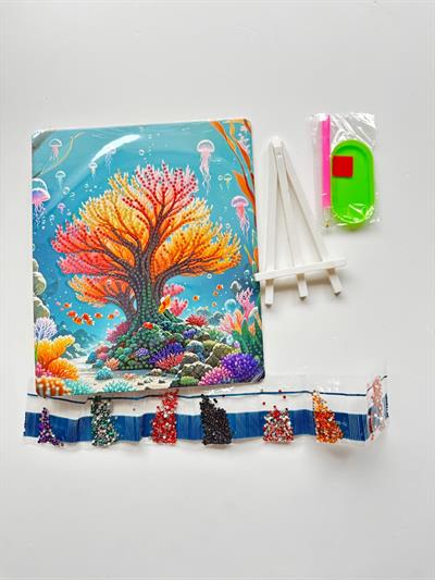 Histone Boncuk Kiti Sonbahar Ağacı 21x25 cm