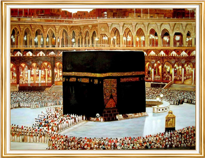 Elmas Boyama Puzzle Kit, Kabe ve Mescid-i Haram 40x50 cm Mozaik