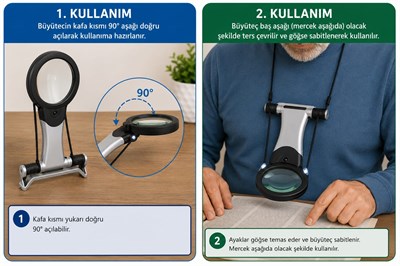 Led Işıklı Askılı Büyüteç