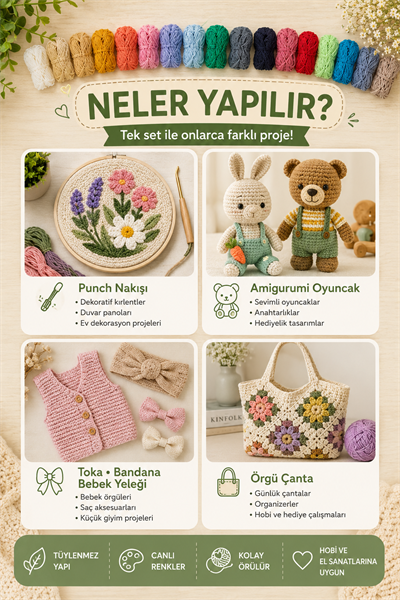 Makerco Örgü İpi Seti 18li