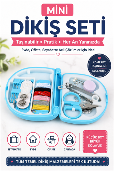 Mini Dikiş Seti , Seyahat Tipi Taşınabilir Dikiş Tamir Kiti