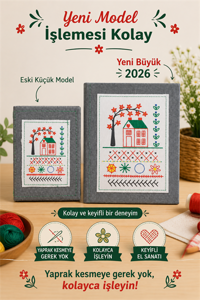 Nakış Örnekleri Kitabı, Başlangıç İçin Dikiş Kitabı, Yeni Büyük Boy Eğitici Nakış Kiti