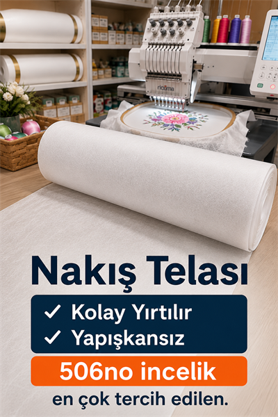 Nakış Telası, 506No Kolay Yırtılan Makine Nakışı Altına Yapışkansız Tela 1. Kalite