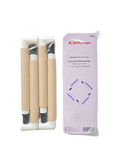 NURGE 21X21 CM KLİPSLİ NAKIŞ KASNAĞI BEJ