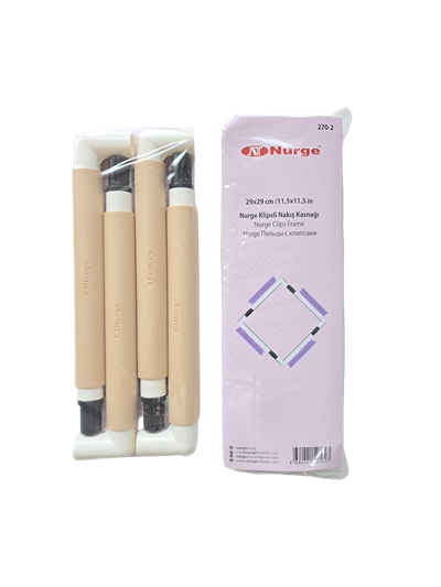 NURGE 29X29 CM KLİPSLİ NAKIŞ KASNAĞI BEJ