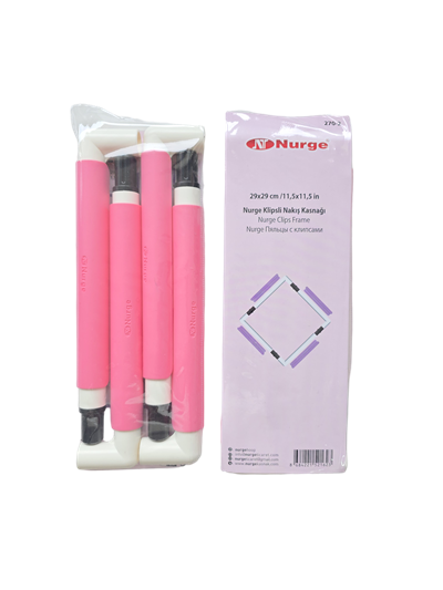 NURGE 21X21 CM KLİPSLİ NAKIŞ KASNAĞI PEMBE