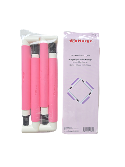 NURGE 29X29 CM KLİPSLİ NAKIŞ KASNAĞI PEMBE