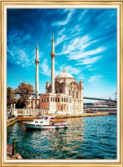 Elmas Boyama Puzzle Kit, Ortaköy Camii ve Boğaz 30x40 cm Mozaik