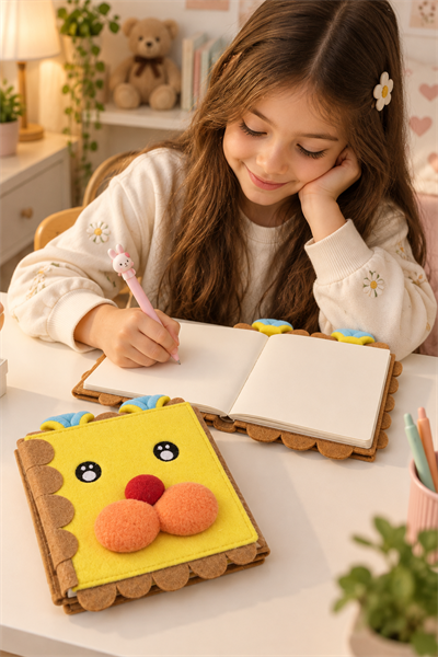 Peluş Defter Çizgisiz, Maskot Aslancık, Kare defter