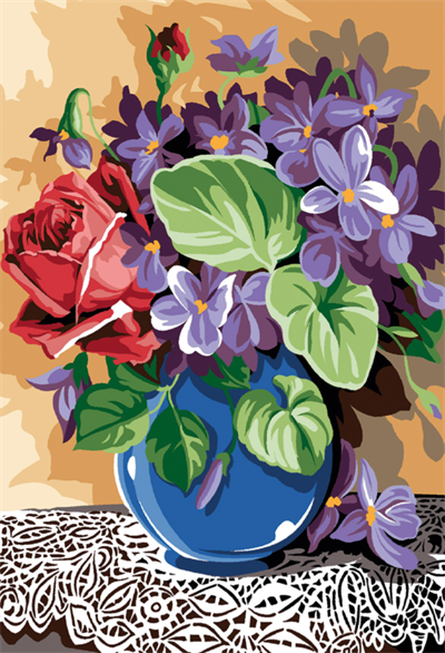 SEG GOBLEN 30x40CM - 928.369 Dantel Örtü Üzerinde Çiçekler