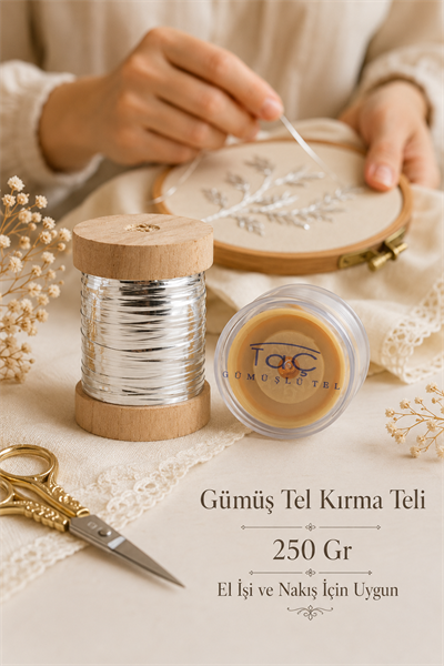TAÇ TEL KIRMA TELİ, GÜMÜŞ, 250GR