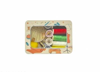 Taşınabilir Mini Dikiş Seti – Metal Kutulu Pratik Tamir Kiti-SARI