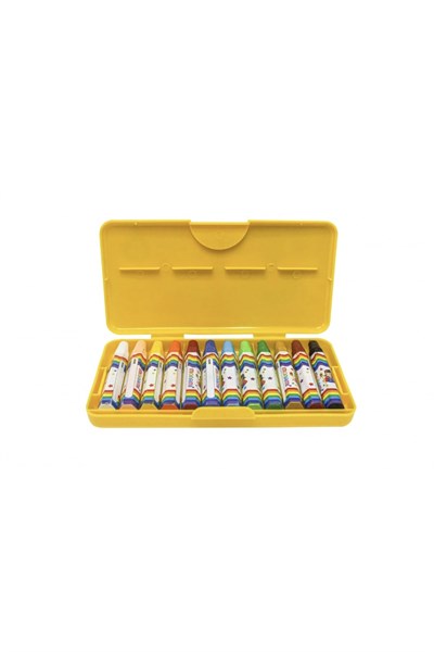 Yağlı Pastel Boya Seti – 12 Renk Kutulu Çocuk Resim Boyama Seti