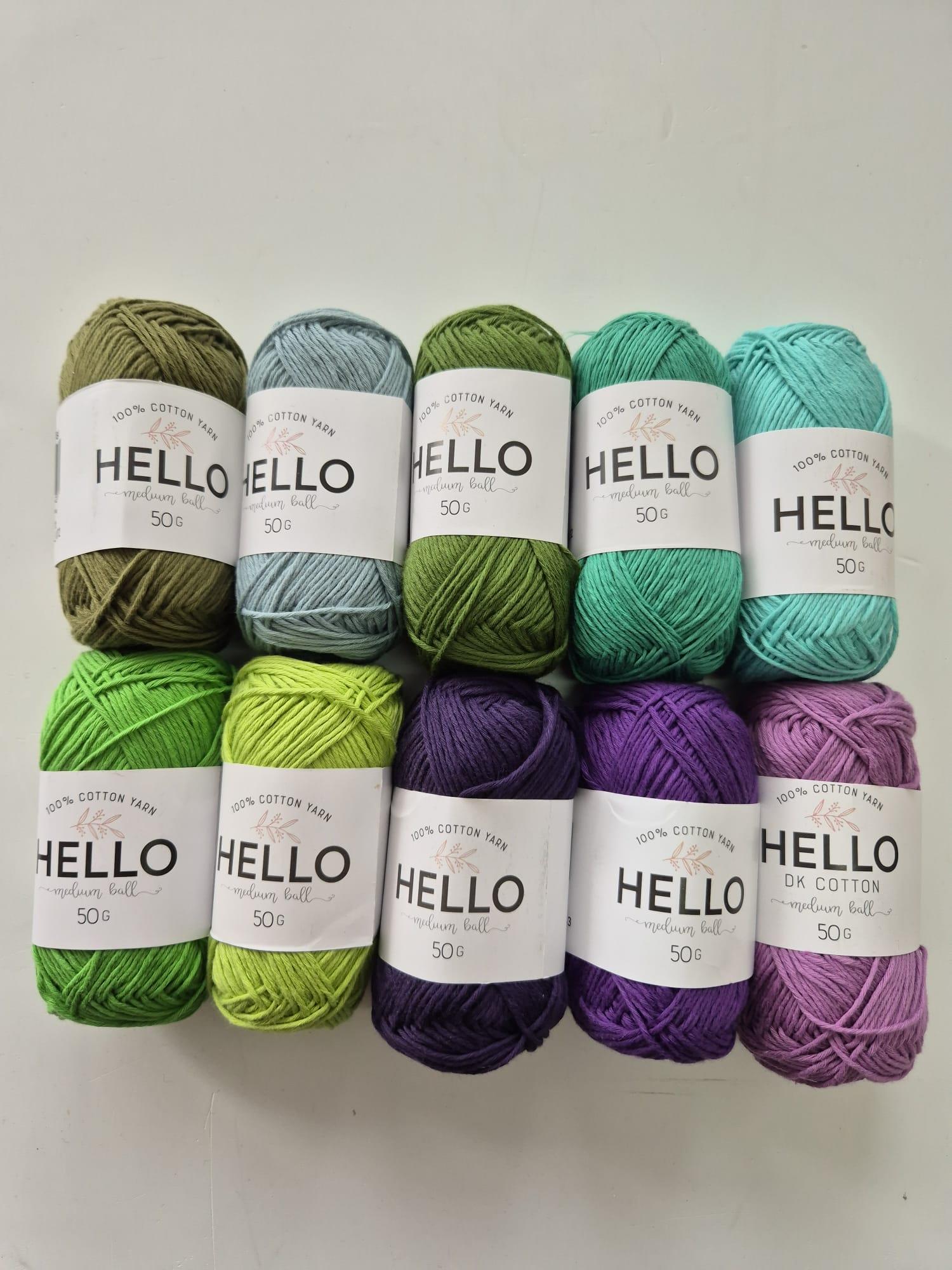 10 Adet Pastel Renkler 50 Gram Hello Koton İplik