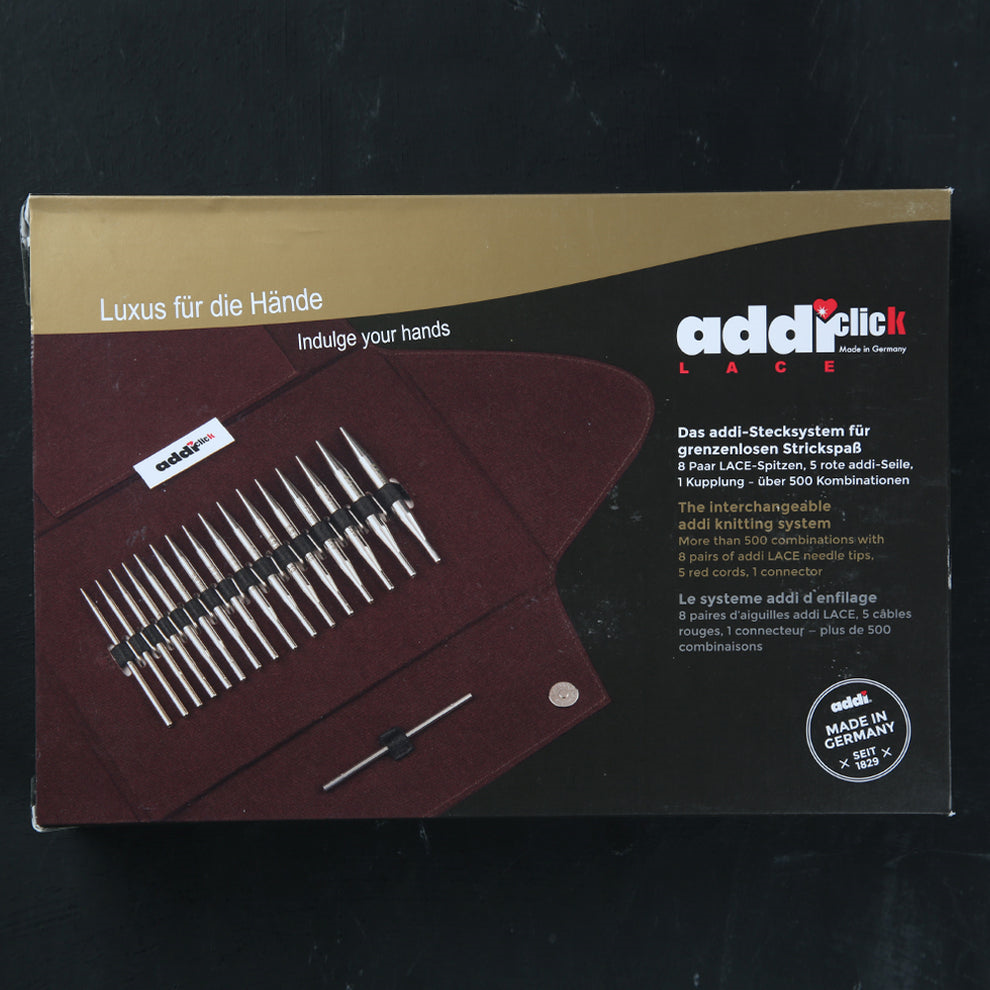 Addi Click Lace Değiştirilebilir Kısa Uçlu Misinalı Şiş Seti